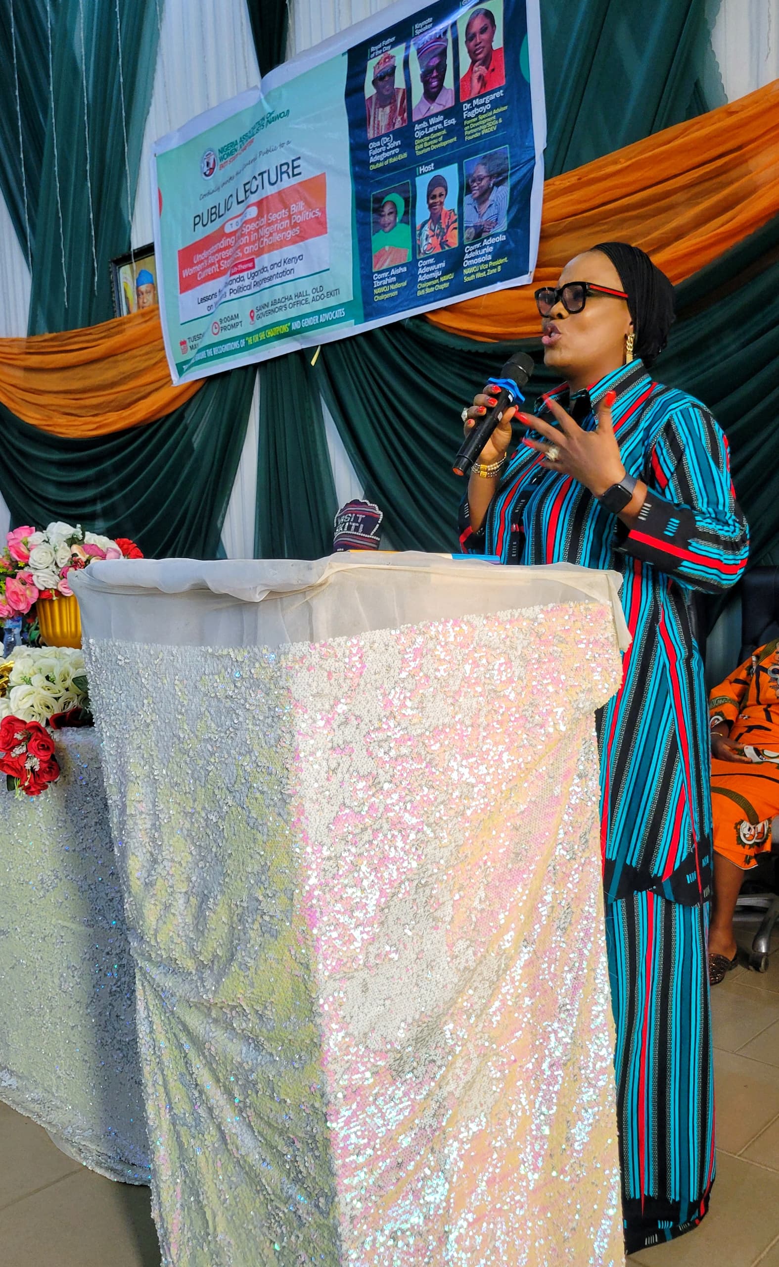 Dr. Margaret Fagboyo speaking at the public lecture